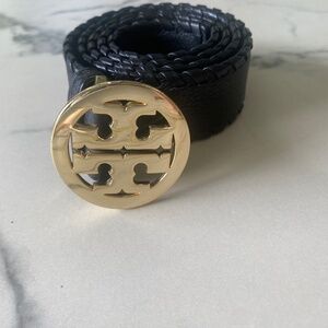 Tory Burch logo buckle leather belt